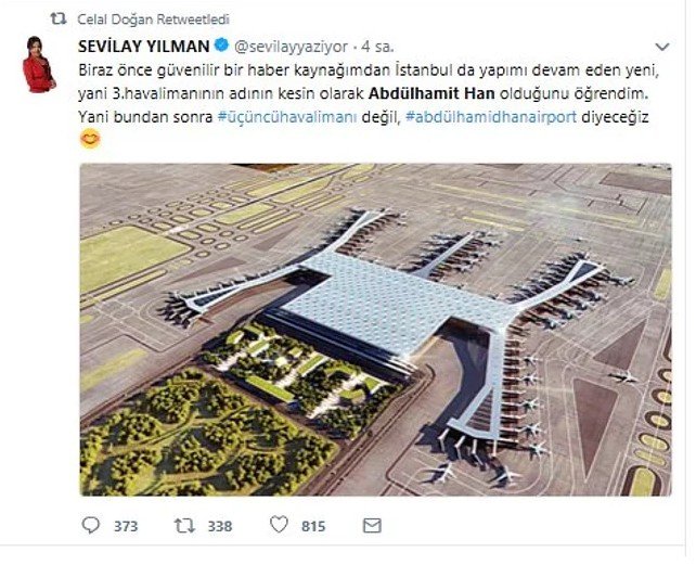 3. Havalimanı'nın adı Abdülhamit Han mı olacak?