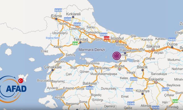 4.5 Büyüklüğünde Yalova'da deprem Oldu! İstanbul'da da hissedildi...