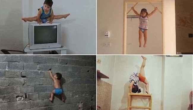 İki Yaşında Doğuştan Jimnastikçi Çocuğun Muhteşem Gösterisi