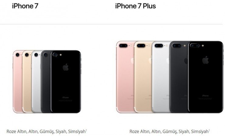 iPhone 7 ve iPhone 7 Plus Renkleri