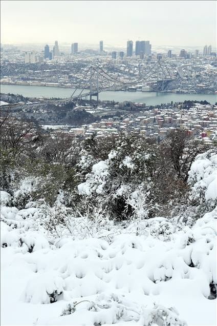 Çamlıca Tepesinden Karlı İstanbul Manzaraları