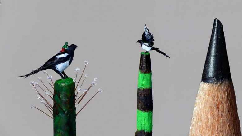 Kalem Ucundan Yapılmış Dünyanın En Küçük Minyatür Kuş Heykelleri