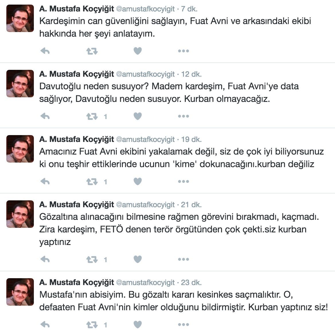 Akif Mustafa Koçyiğit twitleri