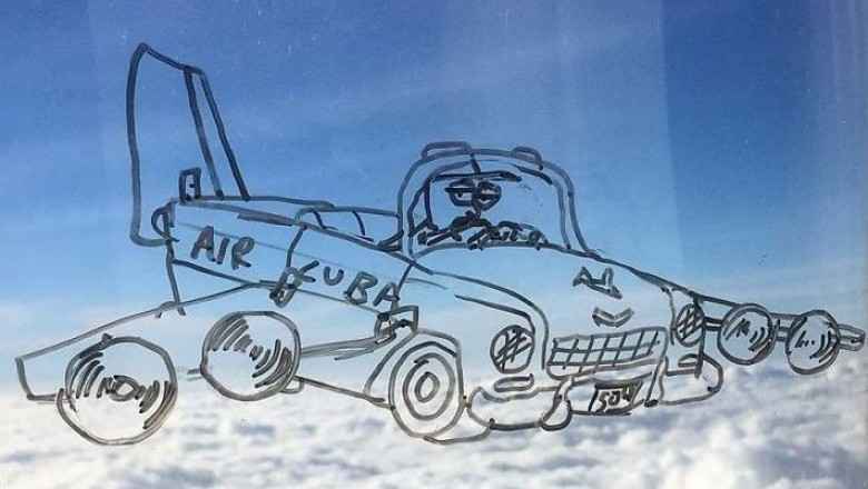 Uçakla Seyehat Ederken Canı Sıkılan Adamın Uçak Camını Yaptığı Eğlenceli Çizimler