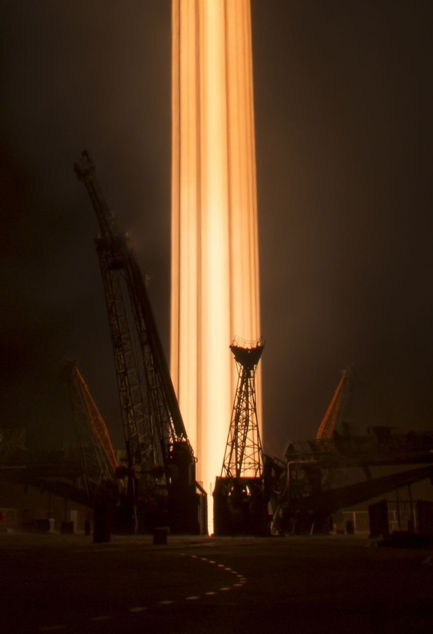 Soyuz'un Kalkış Anı Uzun Pozlaması