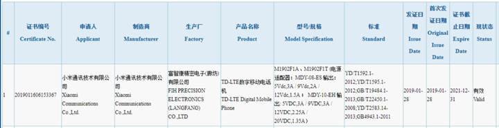 Xiaomi Mi 9 modeli olabilir