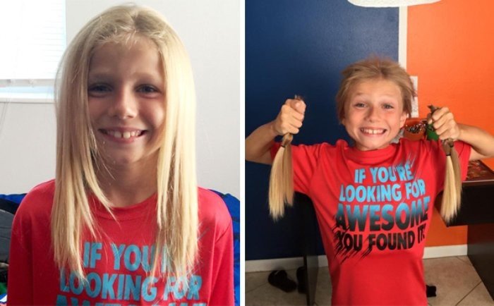 Kanserli Çocuklara Saçlarını Bağışlayabilmek İçin 2 yıl Saçını Uzatan 8 Yaşındaki Erkek Çocuğu