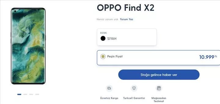 Oppo Find X2 fiyatı