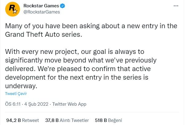 Rockstar Games Açıkladı: GTA 6 Yapımına Başladık!