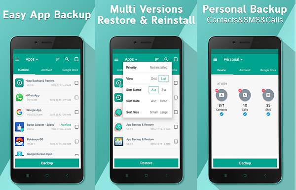 App/SMS/Contact- Backup & Restore