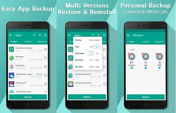 App/SMS/Contact- Backup & Restore