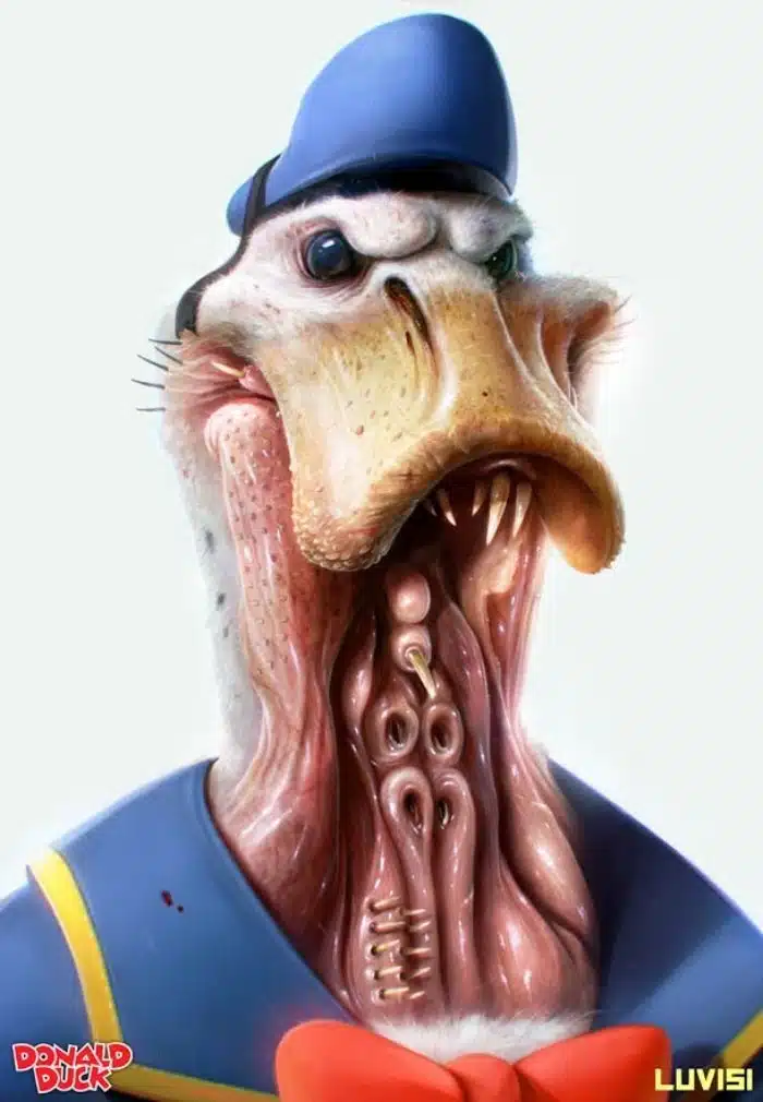 En Sevilen Çizgi Film Karakterlerinin Şeytani Görünümlü Halleri 6 Donald Duck