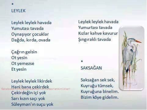 çocuklar için tekerlemeler