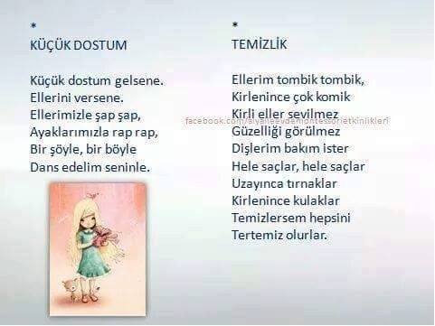 çocuklar için tekerlemeler