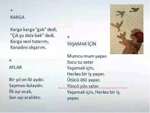 çocuklar için tekerlemeler