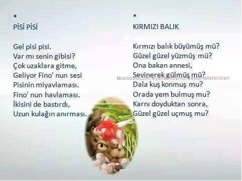 çocuklar için tekerlemeler