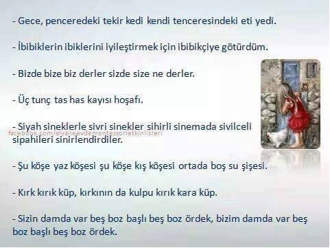 çocuklar için tekerlemeler