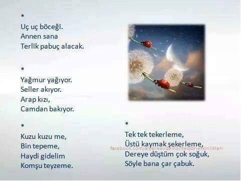 çocuklar için tekerlemeler