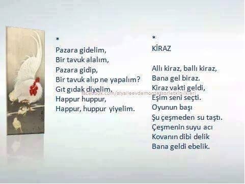 çocuklar için tekerlemeler