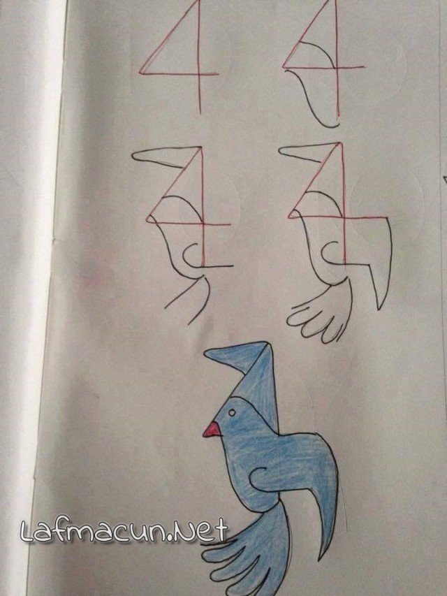 4 den Kuş Çizmek