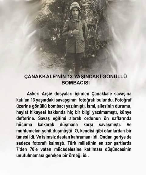 Çanakkale Savaşı Çocuk Askerler